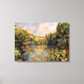 Renoir - Lakeside, landschapsschilderij Canvas Afdruk (Voorkant)