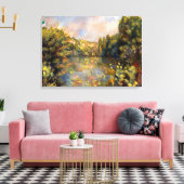 Renoir - Lakeside, landschapsschilderij Canvas Afdruk (Insitu (Woonkamer))