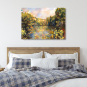 Renoir - Lakeside, landschapsschilderij Canvas Afdruk (Insitu (Slaapkamer))