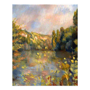 Renoir - Lakeside, landschapsschilderwerk Foto Afdruk