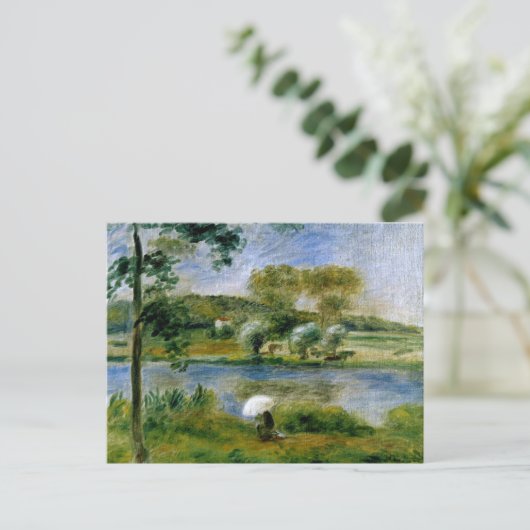 Renoir - Landschap, Banken van de rivier Briefkaart (Staand voorkant)