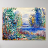 Renoir - Landschap rivier 1890 Poster (Voorkant)