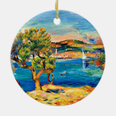 Renoir - L'Estaque, beroemd schilderij, Keramisch Ornament (Achterkant)