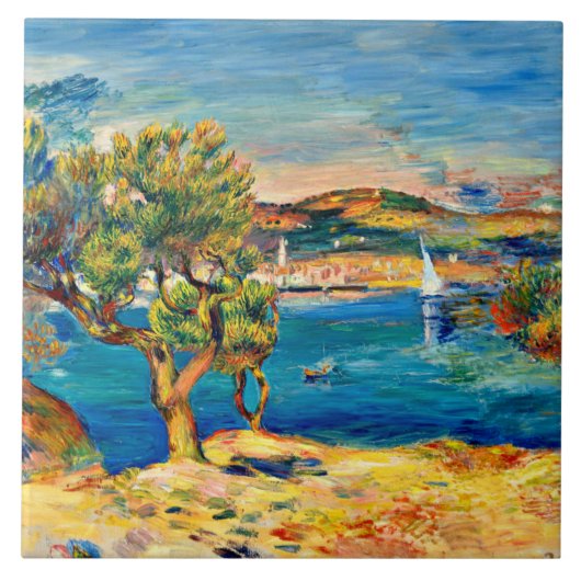 Renoir - L'Estaque, mooi kunstlandschapsschilderij Tegeltje (Voorkant)
