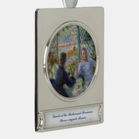 Renoir Lunch in Restaurant Fournaise Rowers Lunch Verzilverd Banner Ornament (Rechts)
