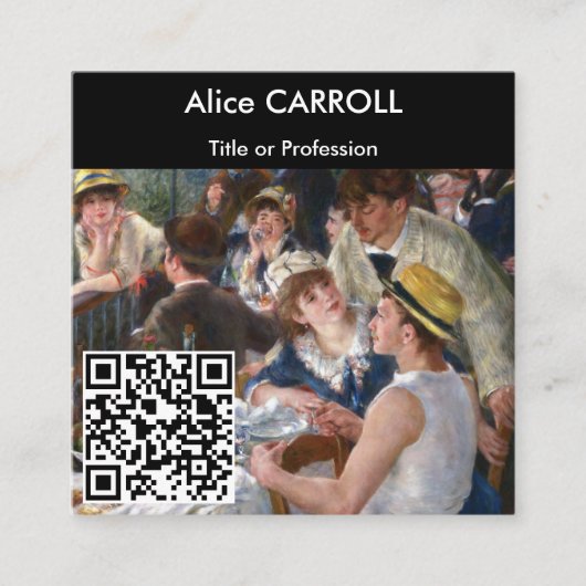 Renoir - Luncheon of Boating Party - QR-code Vierkante Visitekaartje (Voorkant)