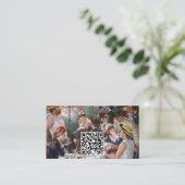 Renoir - Luncheon of Boating Party - QR-code Visitekaartje (Staand voorkant)