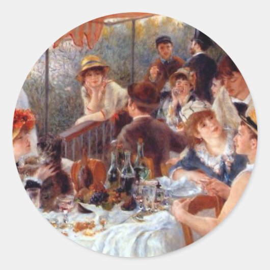 Renoir: Luncheon of the Boating Party Ronde Sticker (Voorkant)