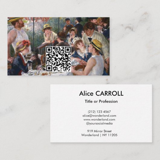 Renoir - Luncheon van de roeipartij - QR Code Visitekaartje (Voorkant / Achterkant)