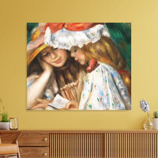 Renoir meesterwerk twee meisjes lezen canvas afdruk (Insitu (Woonkamer))