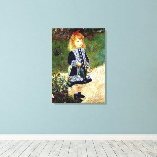 Renoir - Meisje met een waterbad Canvas Afdruk (Insitu (Houten vloer))