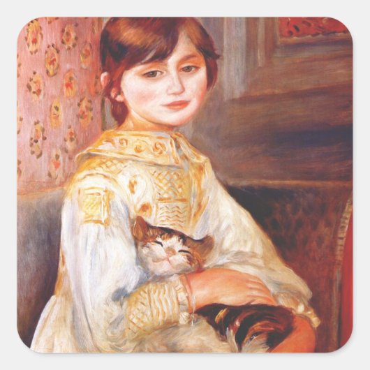 Renoir Meisje Met Kat Stickers (Voorkant)