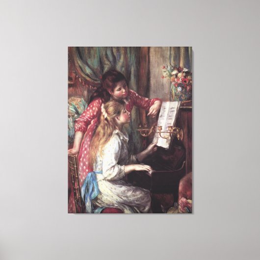 Renoir: Meisjes aan de Piano Canvas Afdruk (Voorkant)