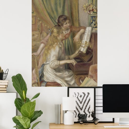 Renoir - Meisjes aan de piano Fine Art Poster (Thuiskantoor)
