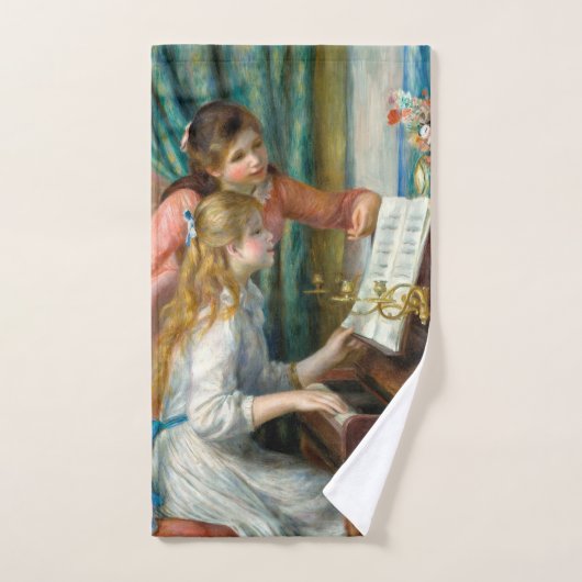Renoir Meisjes bij het Piano Impressionisme Schild Bad Handdoek (Handdoek)