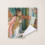 Renoir Meisjes bij het Piano Impressionisme Schild Bad Handdoek (Wasdoekje)