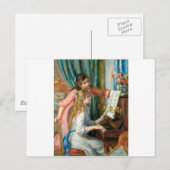 Renoir Meisjes bij het Piano Impressionisme Schild Briefkaart (Voorkant / Achterkant)