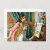 Renoir Meisjes bij het Piano Impressionisme Schild Briefkaart (Voorkant / Achterkant)