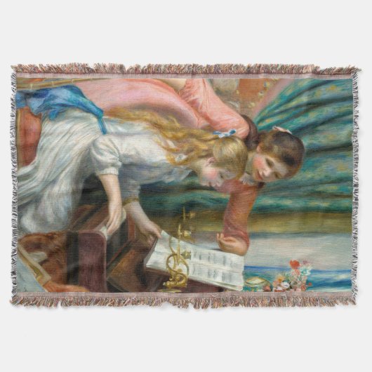 Renoir Meisjes bij het Piano Impressionisme Schild Deken (Voorkant)