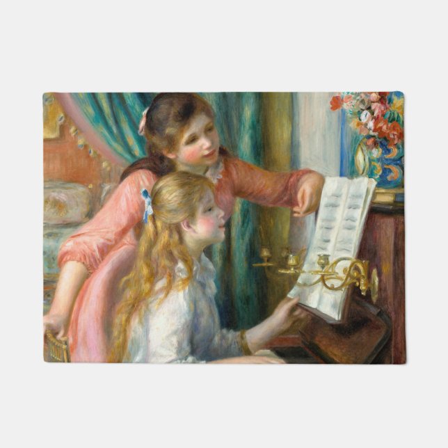 Renoir Meisjes bij het Piano Impressionisme Schild Deurmat (Voorkant)