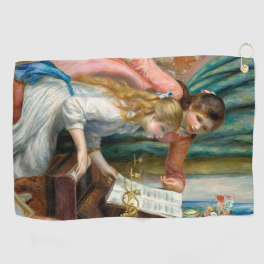 Renoir Meisjes bij het Piano Impressionisme Schild Golfhanddoek (Horizontaal)