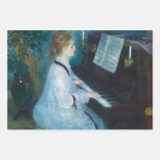 Renoir Meisjes bij het Piano Impressionisme Schild Inpakpapier Vel (Voorkant 2)