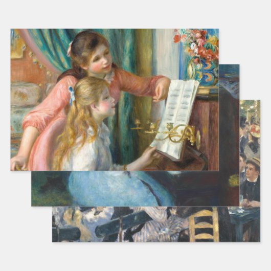 Renoir Meisjes bij het Piano Impressionisme Schild Inpakpapier Vel (Set)