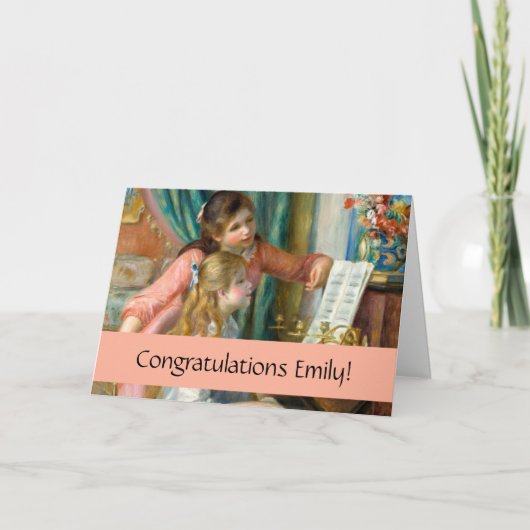Renoir Meisjes bij het Piano Impressionisme Schild Kaart (Voorkant)