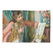 Renoir Meisjes bij het Piano Impressionisme Schild Kussensloop (Achterkant)