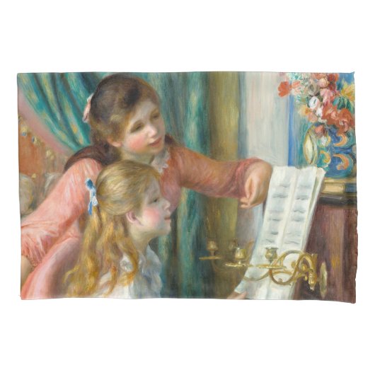 Renoir Meisjes bij het Piano Impressionisme Schild Kussensloop (Voorkant)