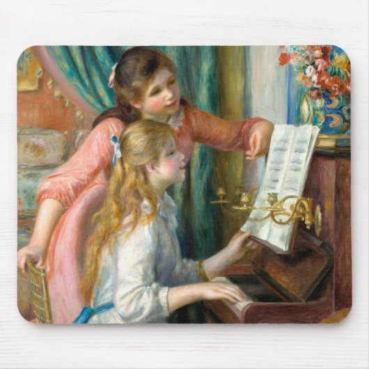 Renoir Meisjes bij het Piano Impressionisme Schild Muismat (Voorkant)