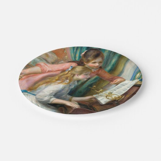 Renoir Meisjes bij het Piano Impressionisme Schild Papieren Bordje (Gekanteld)