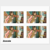 Renoir Meisjes bij het Piano Impressionisme Schild Rechthoekige Sticker (Vel)