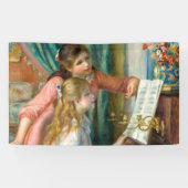 Renoir Meisjes bij het Piano Impressionisme Schild Spandoek (Horizontaal)