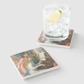 Renoir Meisjes bij het Piano Impressionisme Schild Stenen Onderzetter (Zijkant)