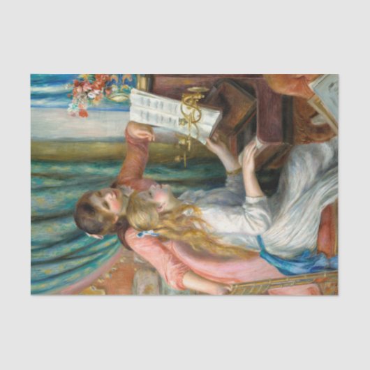 Renoir Meisjes bij het Piano Impressionisme Schild Tissuepapier (Voorkant)