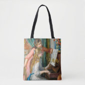 Renoir Meisjes bij het Piano Impressionisme Schild Tote Bag (Voorkant)