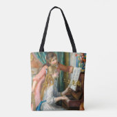Renoir Meisjes bij het Piano Impressionisme Schild Tote Bag (Achterkant)