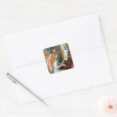 Renoir Meisjes bij het Piano Impressionisme Schild Vierkante Sticker (Envelop)