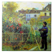 Renoir - Monet Painting in His Garden Tegeltje (Voorkant)