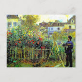 Renoir - Monet Painting in zijn tuin Feestdagenkaart (Voorkant)
