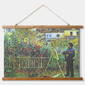 Renoir - Monet Painting in zijn tuin Hangend Wandkleed (Voorkant)