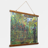 Renoir - Monet Painting in zijn tuin Hangend Wandkleed (Gebogen)
