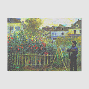 Renoir - Monet Painting in zijn tuin in Argenteui Tissuepapier