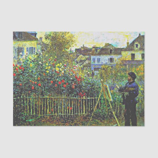 Renoir - Monet Painting in zijn tuin in Argenteui Tissuepapier (Voorkant)