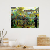 Renoir - Monet Painting in zijn tuin Poster (Keuken)