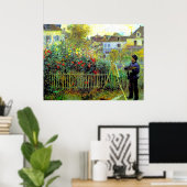 Renoir - Monet Painting in zijn tuin Poster (Thuiskantoor)