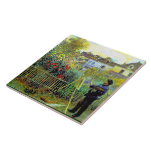 Renoir - Monet schilderend in zijn tuin Tegeltje