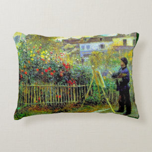 Renoir - Monet schildert in zijn tuin Accent Kussen