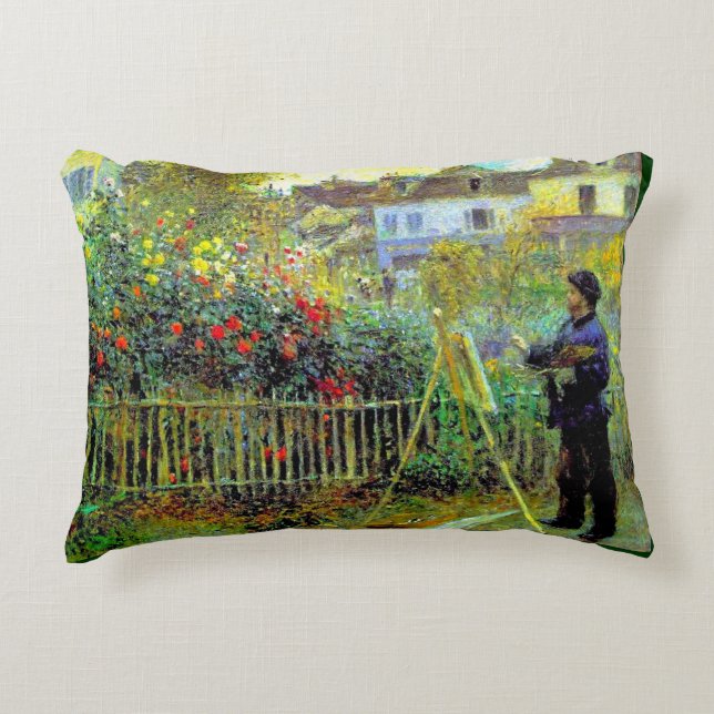 Renoir - Monet schildert in zijn tuin Accent Kussen (Voorkant)